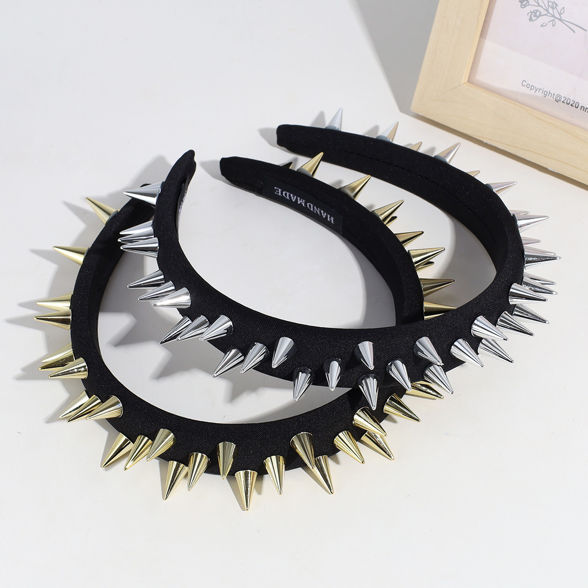 Title 6, Exaggerated Design Rivet Black Hair Hoop