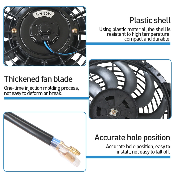 12 Inch Universal 12V 80W Electric Radiator Intercooler Slim Line Cooling Fan