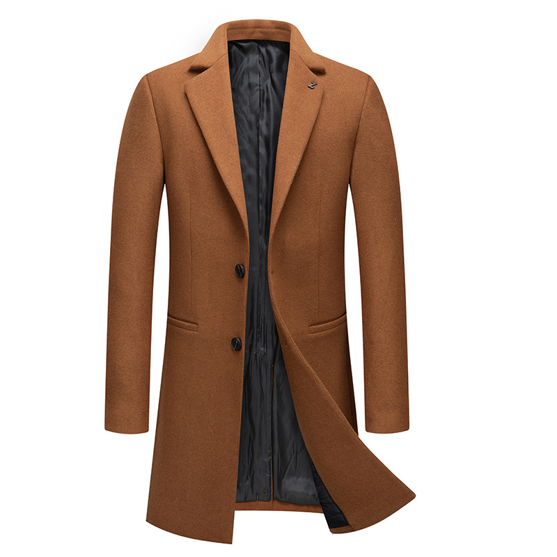 Men's Jacket Plus Cotton Padded Woolen Coat