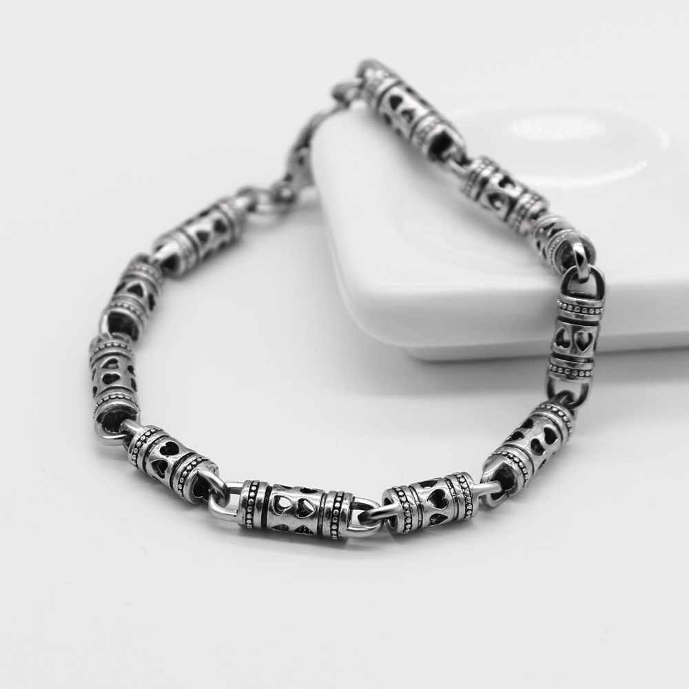 Title 7, Men Antique Hollow Thai Silver Bracelet