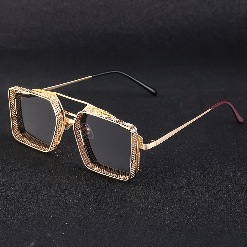 Title 9, Vintage Steampunk Sunglasses Metal Hollow-out F...