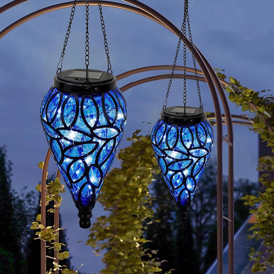 Outdoor Garden Solar Powered LED Light Lantern Hanging Yard