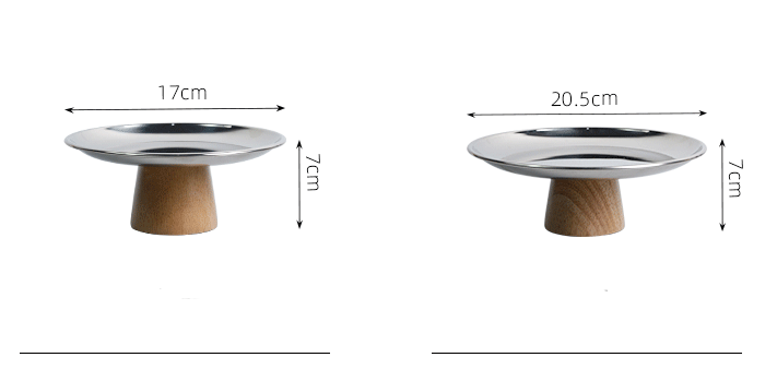 Title 1, Stainless Steel High Foot Tray Solid Wood Cake ...