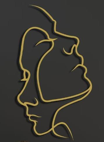 Metal Wall Art, Abstract Couple Silhouette, picture 2 of 5