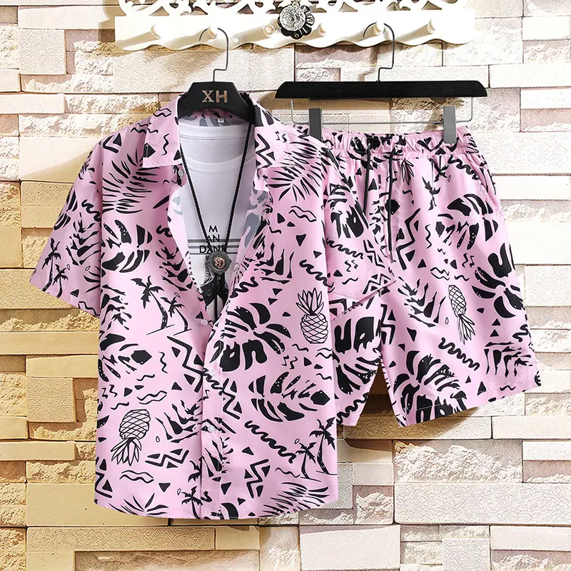 Men's Hawaiian Beach Shirt Suit Printed Loose