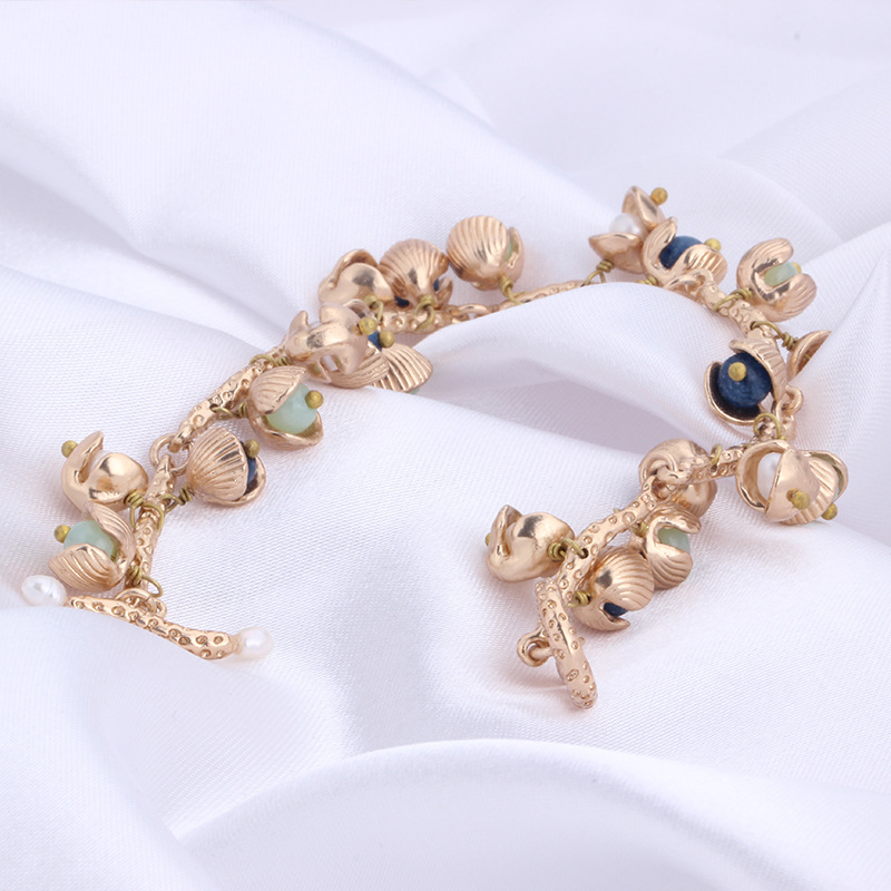 Shell Pearl Bracelet Copper Pieces Gold Plated