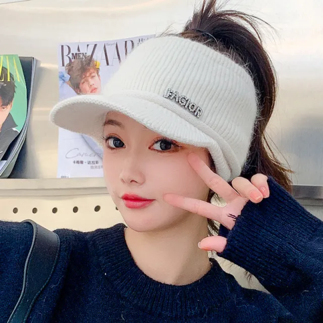 Girls Thickened Warm Knitted Hats In Autumn And Winter White - Shop at LoveMi