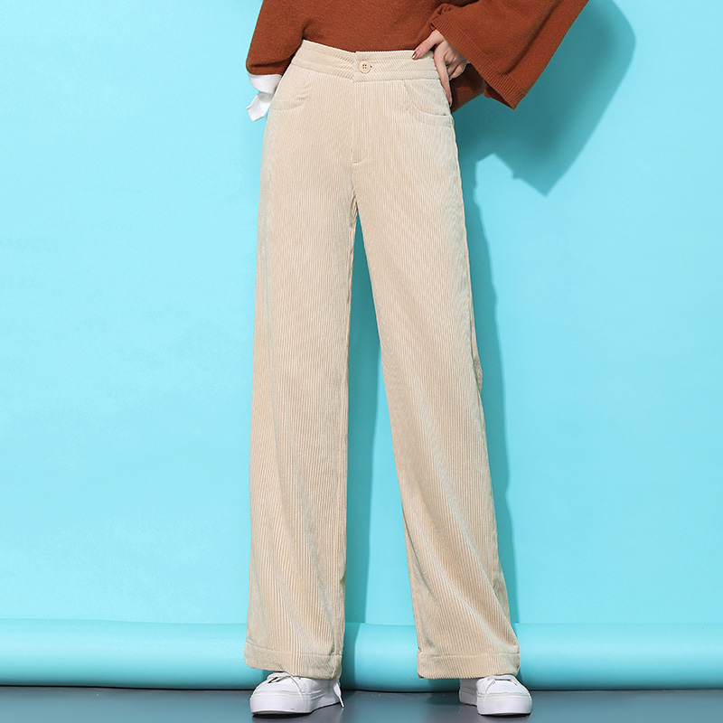 Title 4, Loose Casual Corduroy High Waist Wide Leg Pants