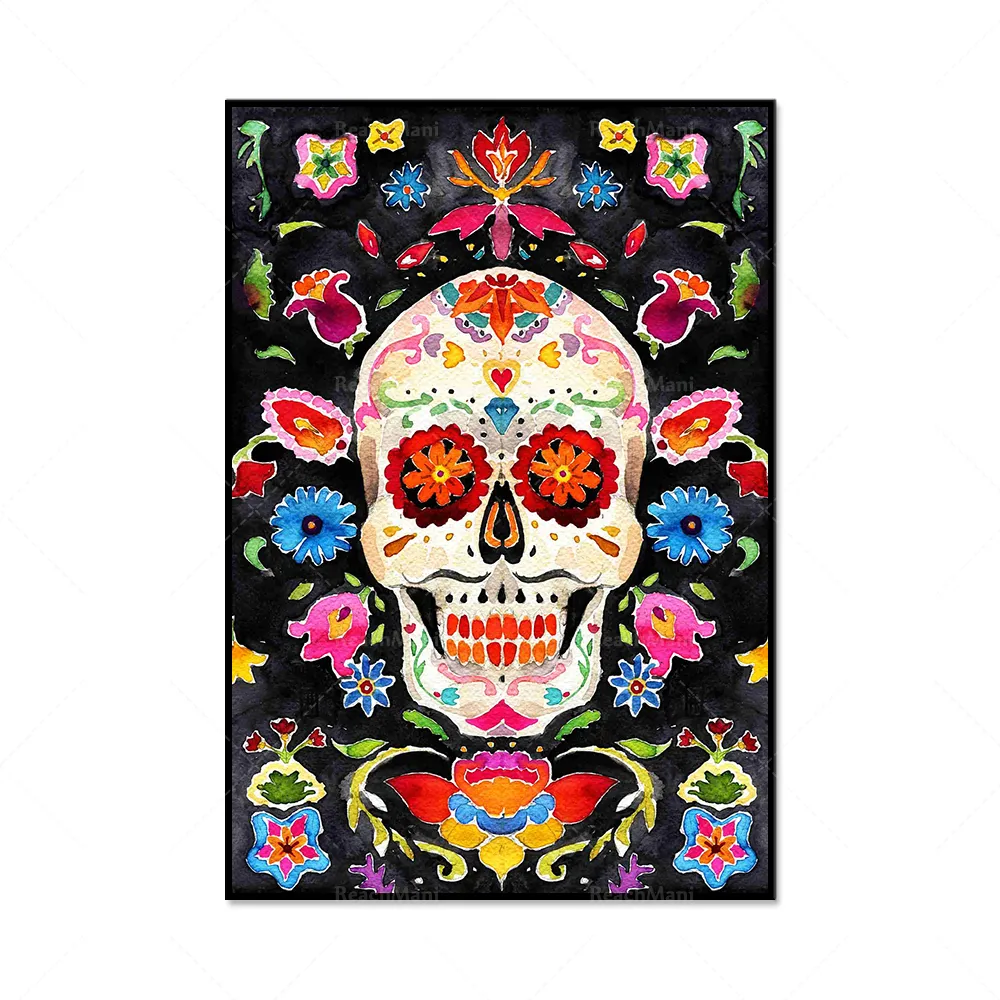 Mexican Dead Sugar Skull Festival Art Poster - 9Style