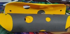 Shape-shifting Cat Nest Rolling Ground Totoro Tunnel Felt - Gray X Yellow - View 1