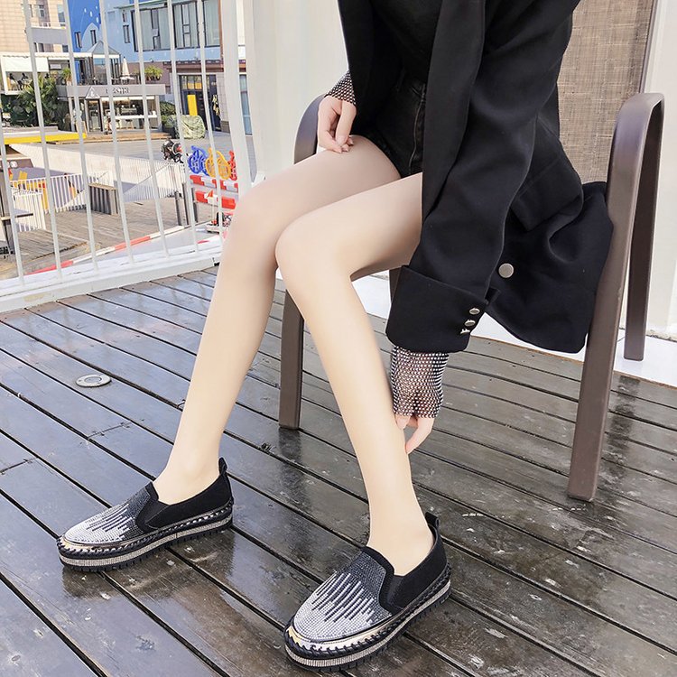 Casual Single Shoes All-match Rhinestone Loafers