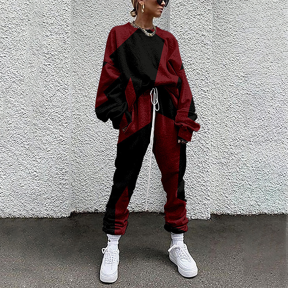 Women's Color Contrast Clothing 3D Digital Printing