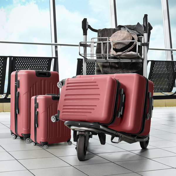 Curved Vertical Stripe 4-in-1 Trolley Case 16in 20in 24in 28in ABS Aluminum Alloy Tie Rod — foto 4