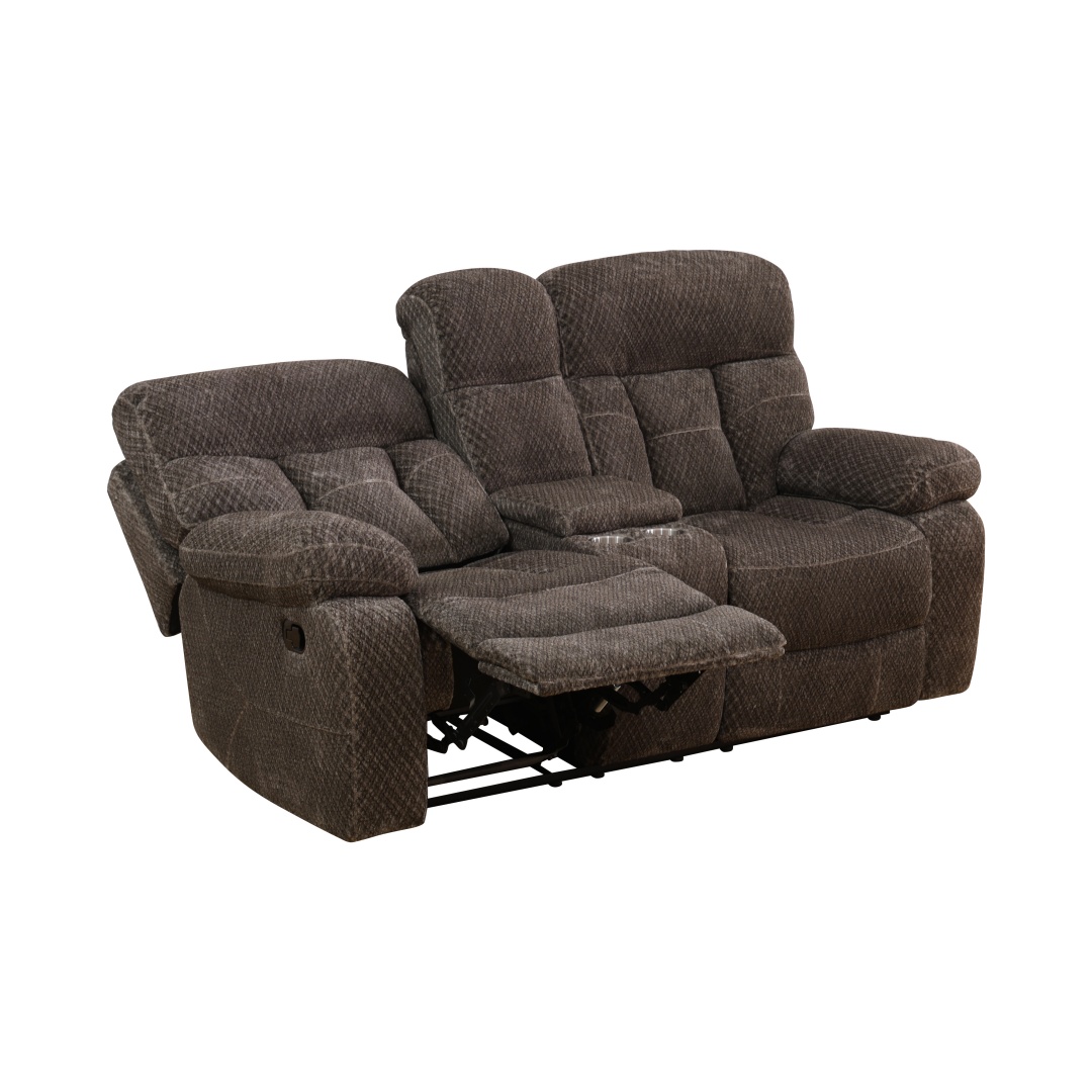 Pickup Only--Brown Cashmere Fleece Living Room Recliner Intelligent 3-Piece Sofa Set