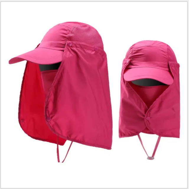 Custom made Outdoor Hiking Sun Hats UV Protection Men's Fishing Riding Hats Sun Hats Rose Red - Shop at LoveMi
