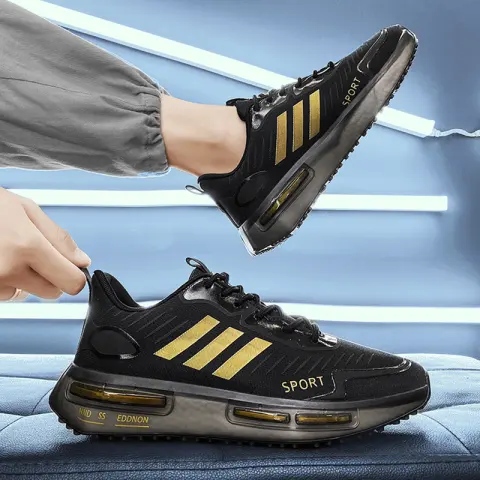 Air Cushion Sports Shoes Men Lace-up Sneakers Outdoor Breathable