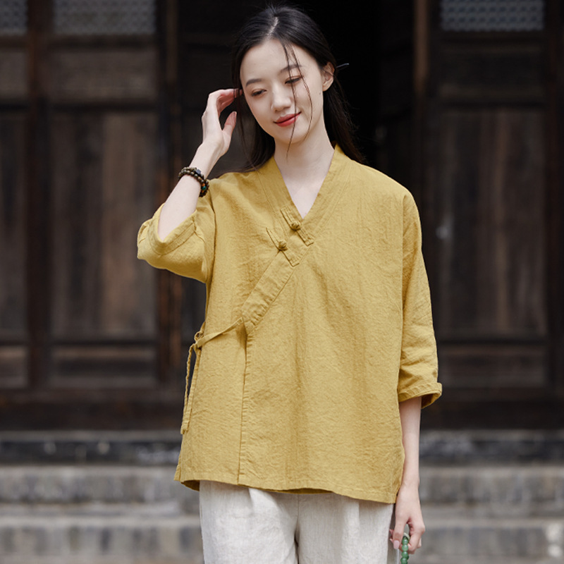 Title 3, Cotton And Linen Chinese Retro Top