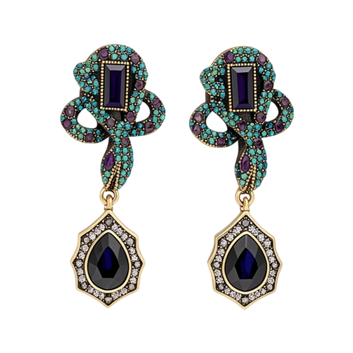 Boucles d'oreilles pendantes floral vintage — franges élégantes 5