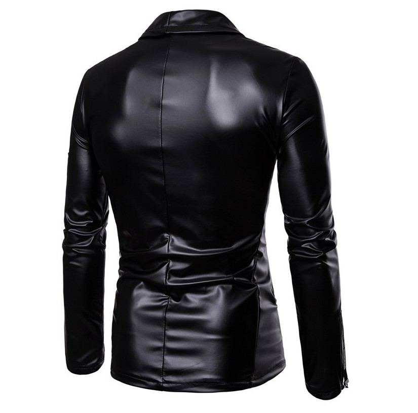 Title 7, Veste de moto en cuir PU élastique pour homme, ...