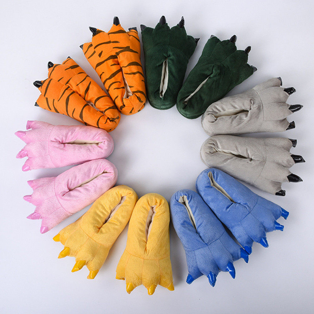 Title 3, Coral Super Soft Fleece Dinosaur Claw Shoes