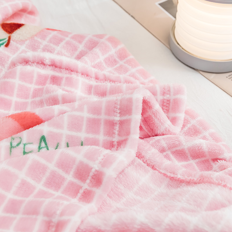 Home Flannel Peach Pattern Thermal Blanket