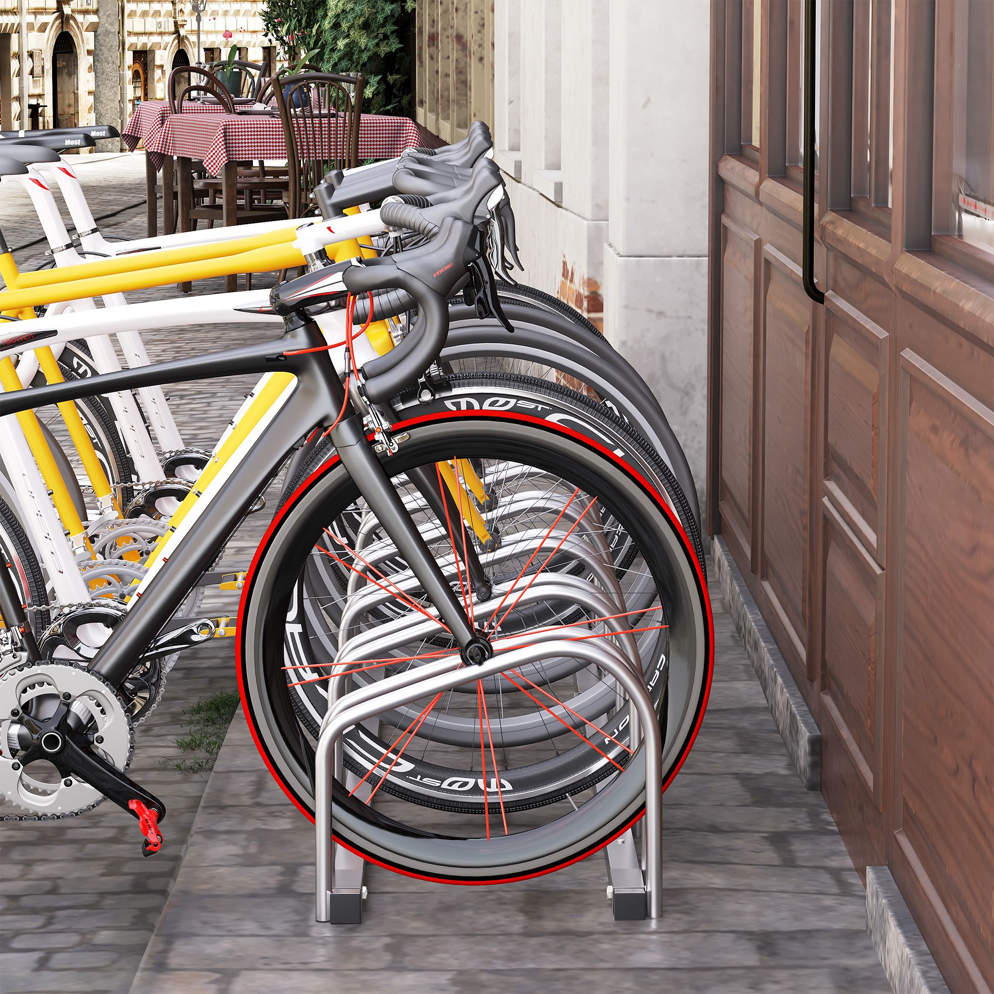 Bicycle Rack Parking Floor Or Wall Mounted Storage Locking 179L X 33W X 27H 6 — image 5