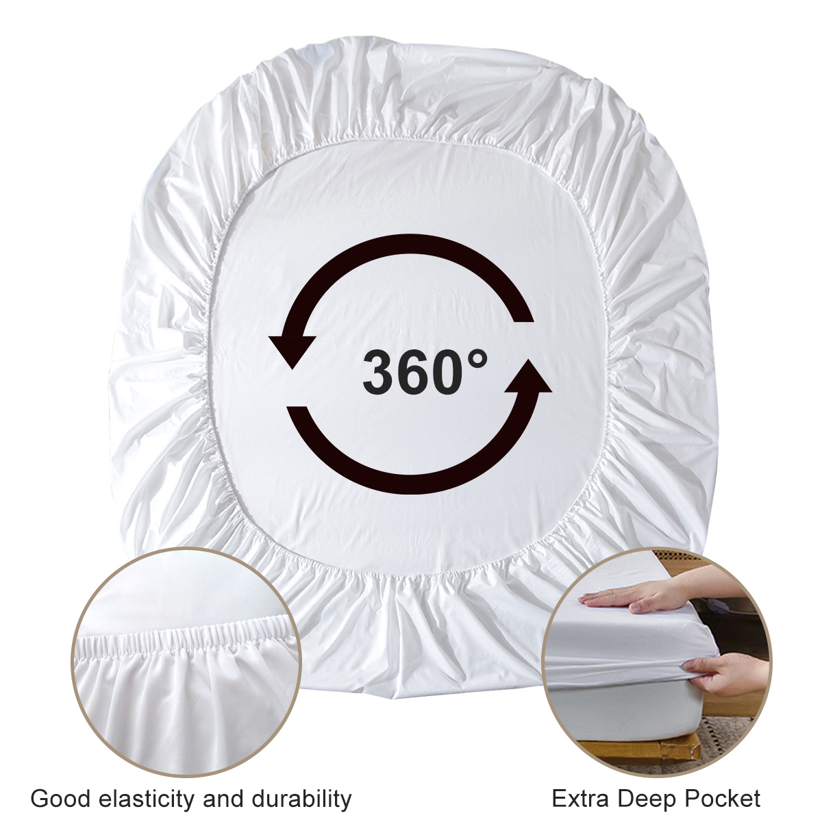 3PCS Bed Fitted Sheet Set, Simulated Stitched Leather Printed Fitted Sheet, Brown,1 Fitted Sheet, 2 Pillow Cases