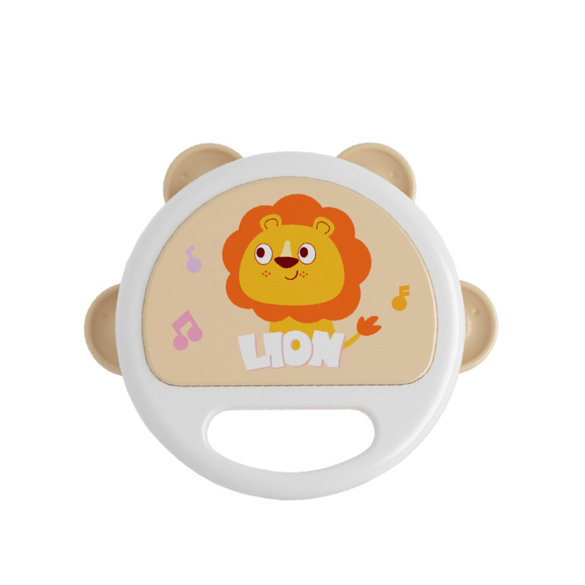 Baby Tambourine Musical Toy, Lion Hand Drum Percussion Instrument With Jingles, Early Educational Orff Toy For Infants Toddlers, BPA-Free ABS Material