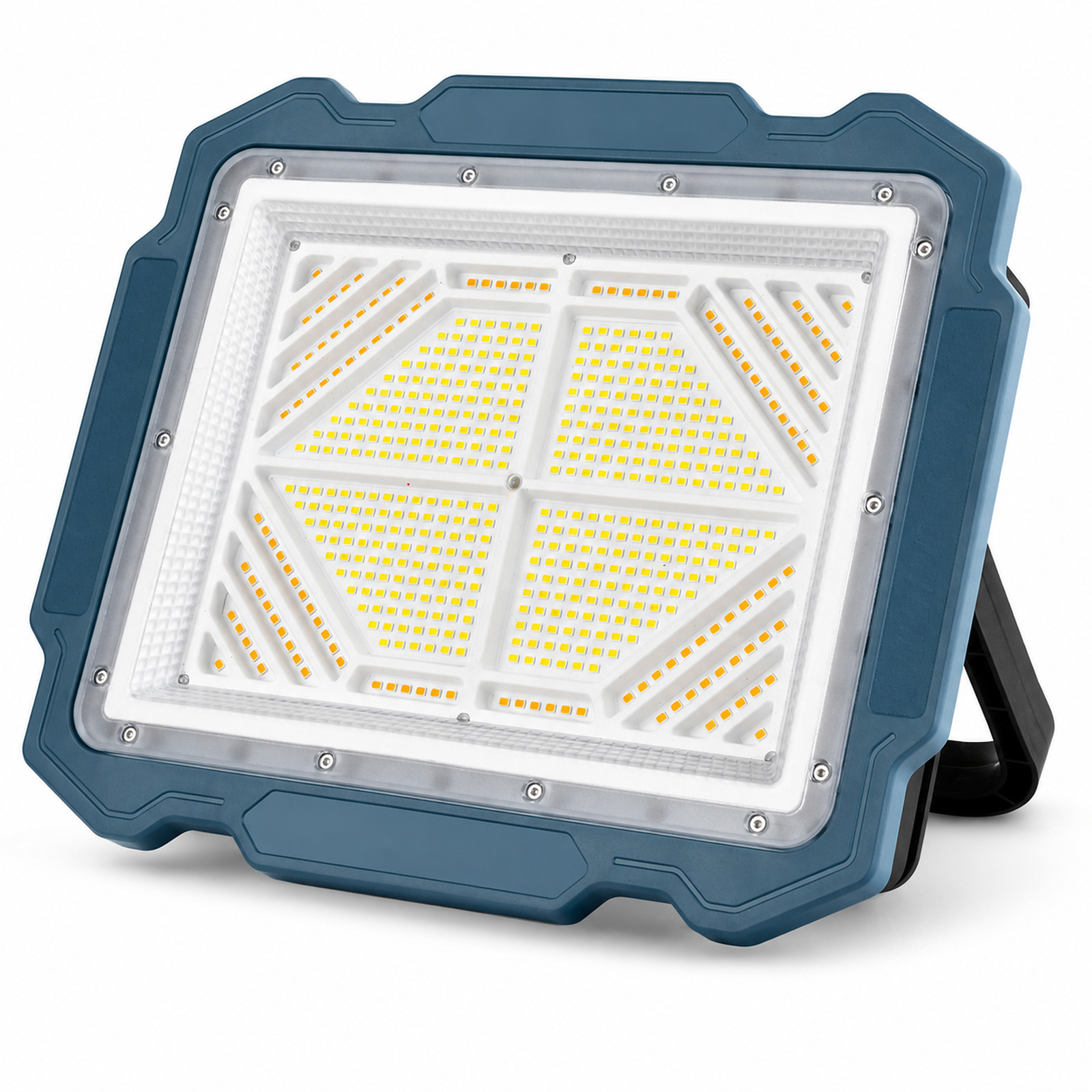 Solar Powered Rechargeable Battery Display Power Bank Function LED Work Light W8149 4 Blue 4800LM
