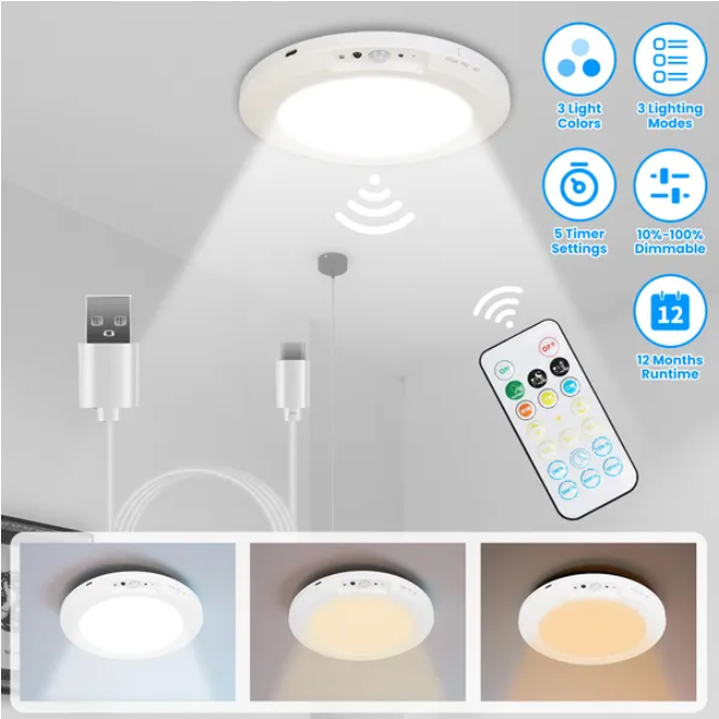 Rechargeable Motion Sensor Ceiling Light