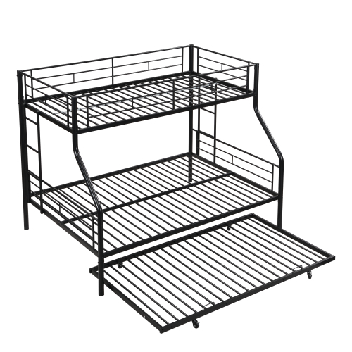 Twin Over Full With Trundle Metal Bunk Bed view 12