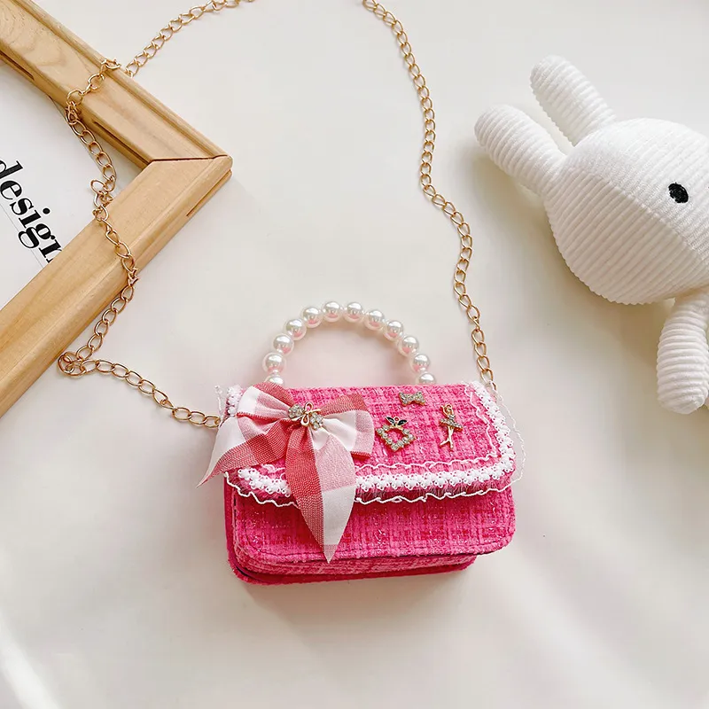 Western Style Small Square Bag Fashion Cute Girl Decoration - Rose