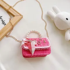 Western Style Small Square Bag Fashion Cute Girl Decoration - Rose - View 1