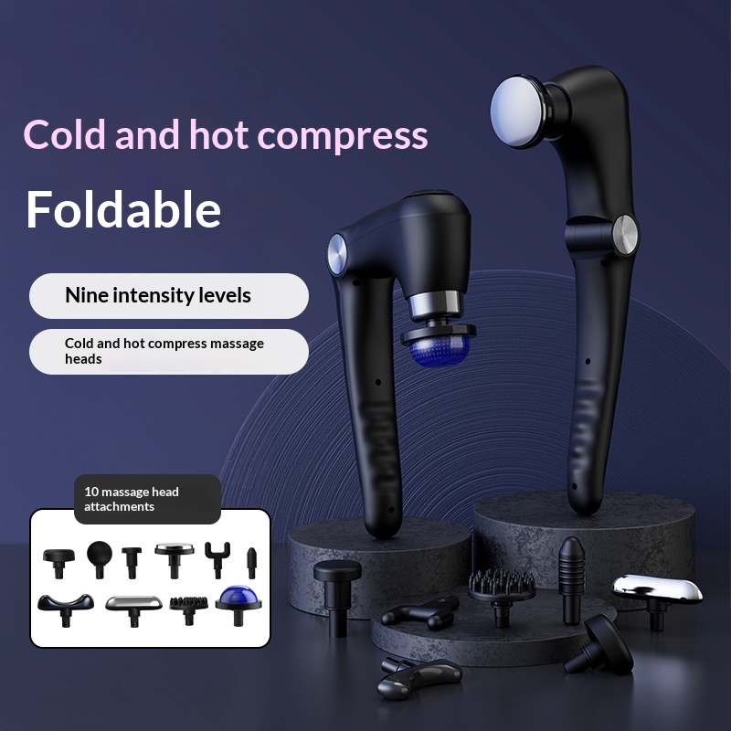 Hot And Cold Compress Fascia Gun USB Rechargeable Foldable Massage Stick Fitness Muscle Relaxation Massager Handheld Massager