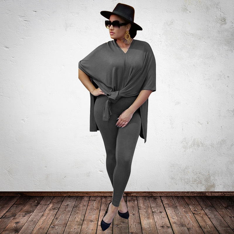 Title 5, Solid Color Loose Casual Plus Size Womens Clot...