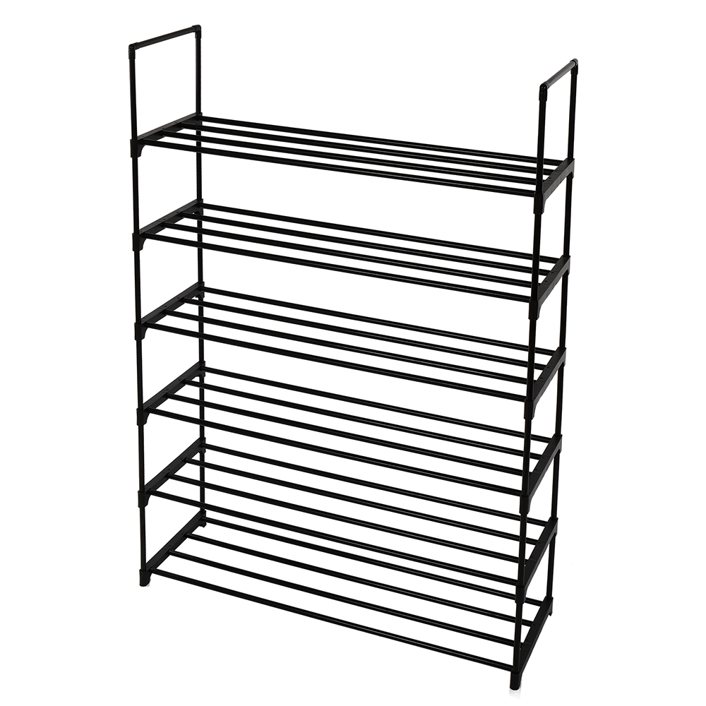 6-Tier Stackable Shoe Rack, Small Shoe Rack Table With Durable Metal Shelves, Stackable Metal Shoe Shelf For 24-30 Pairs Men Sneakers For Entryway, Doorway And Bedroom Closet