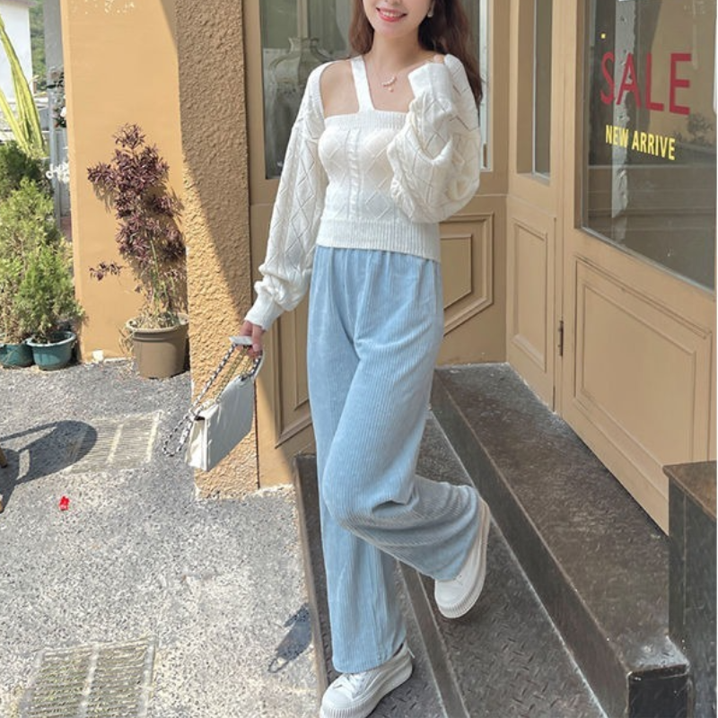 Title 4, Loose Straight High Waist Lazy Casual Casual Pants