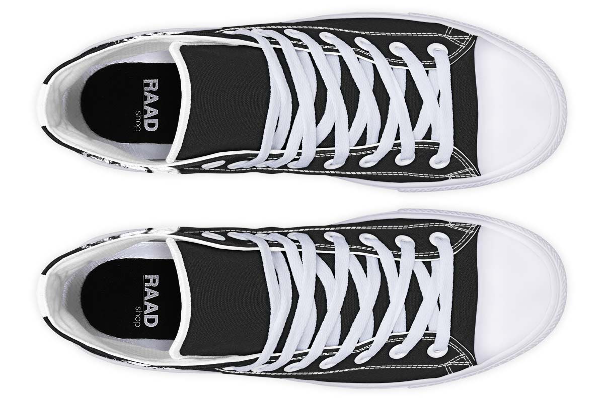 Men's And Women's Fashion Color Printing High-top Canvas Shoes