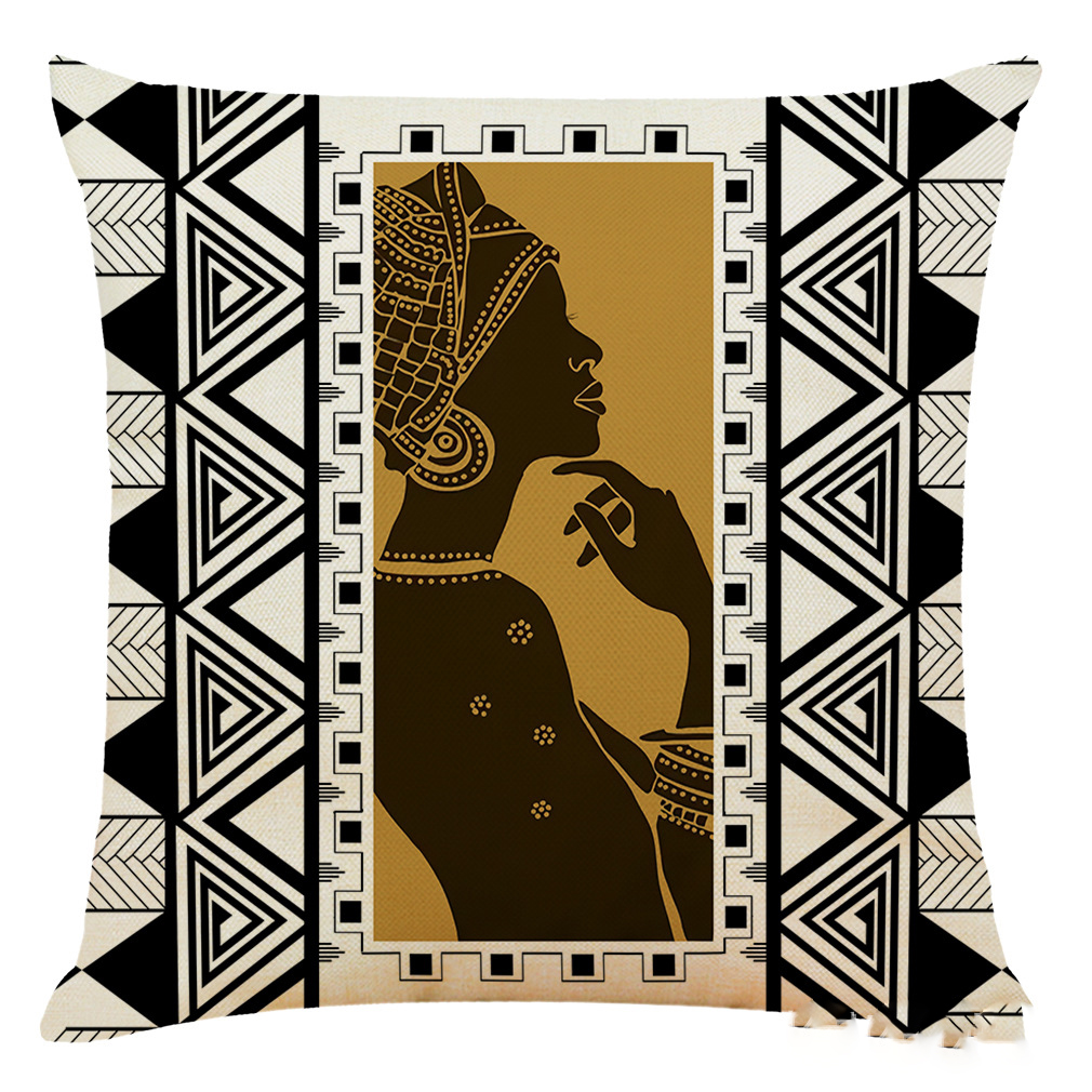 Art Stitching Geometric Cotton And Linen Pillowcase