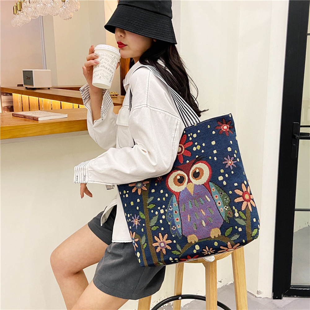 Student Portable Canvas Bag Literary Storage