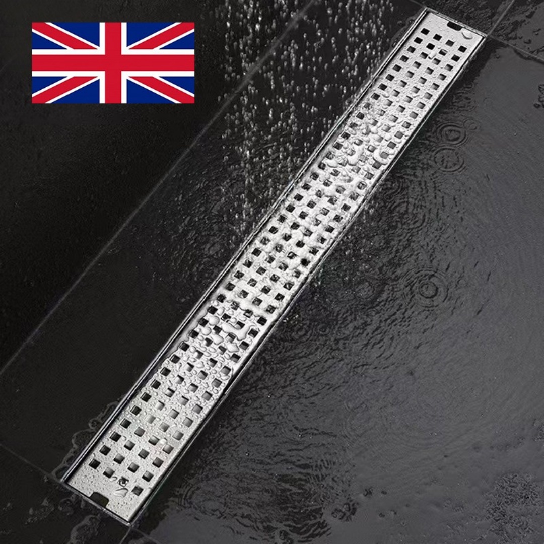 Stainless Steel Wet Room Linear Shower Floor Drain Channel Gully Waste Trap 60cm
