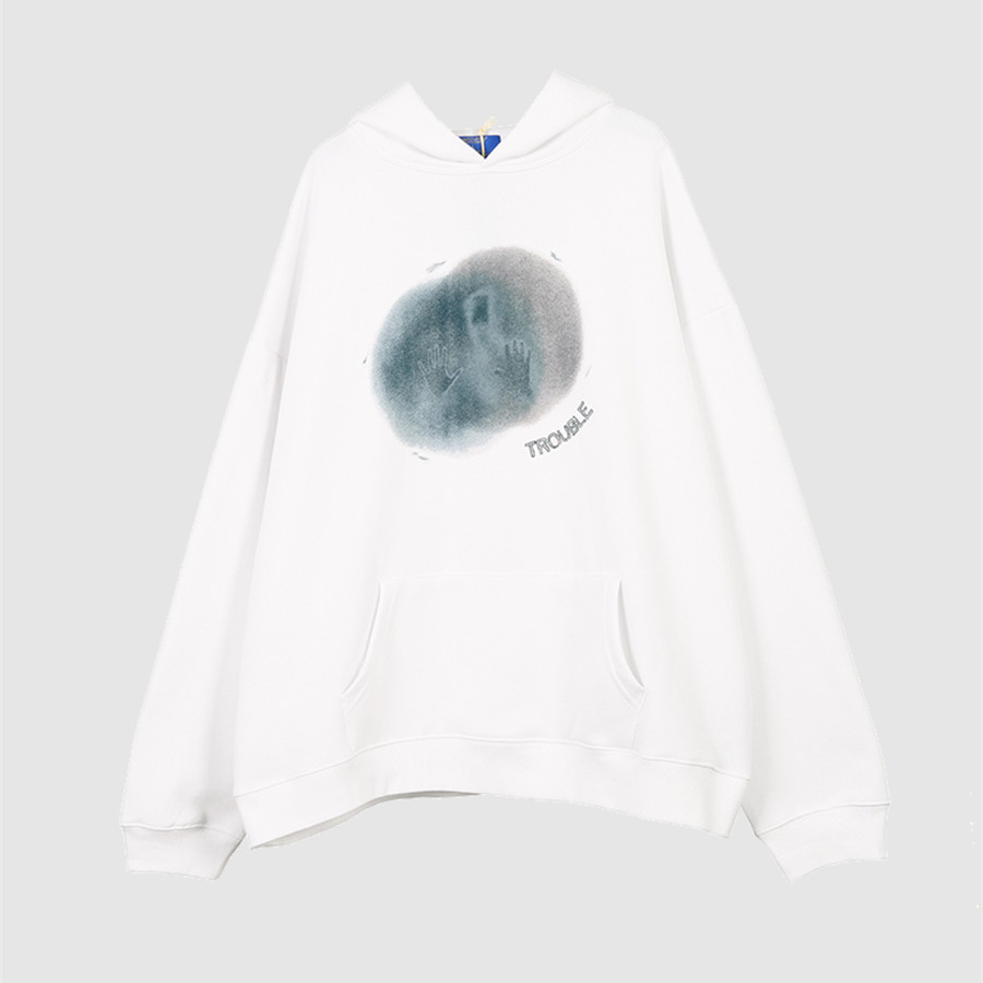 Ghost Print Couple Hip Hop Loose Hoodie