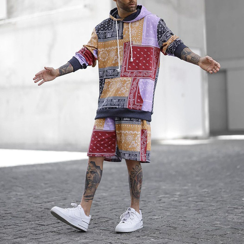 Printed Autumn Long Suit Men's Two-piece Suit