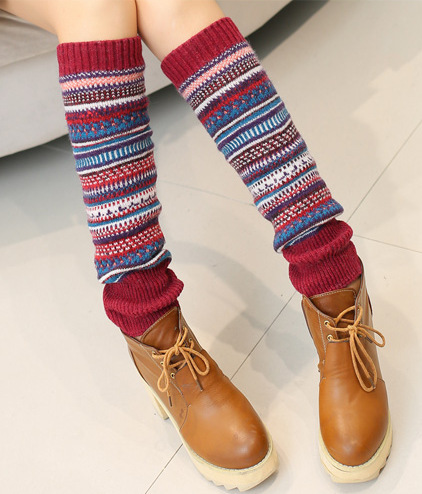 Title 5, Vintage Colorful Striped Fashion Pile Socks