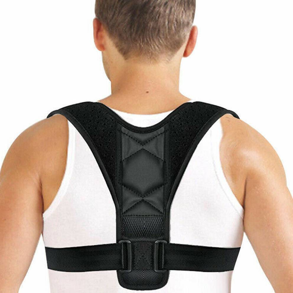 Posture Clavicle Support Corrector Back Straight Shoulders Brace Strap Correct Black - Shop at LoveMi