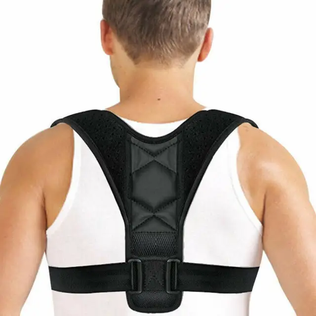 Posture Clavicle Support Corrector Back Straight Shoulders Brace Strap Correct Black - Shop at LoveMi