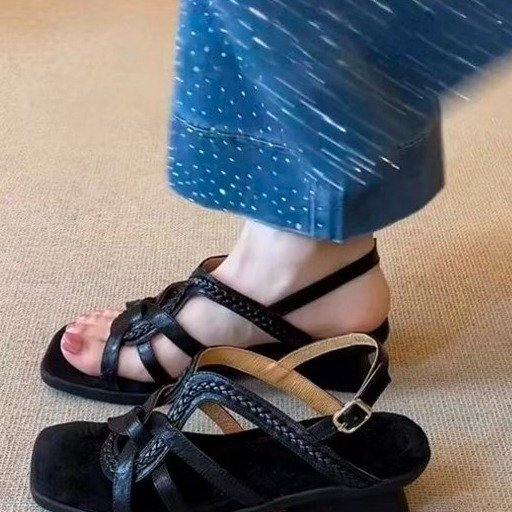 Woven Peep-Toe Sandals, picture 2 of 4