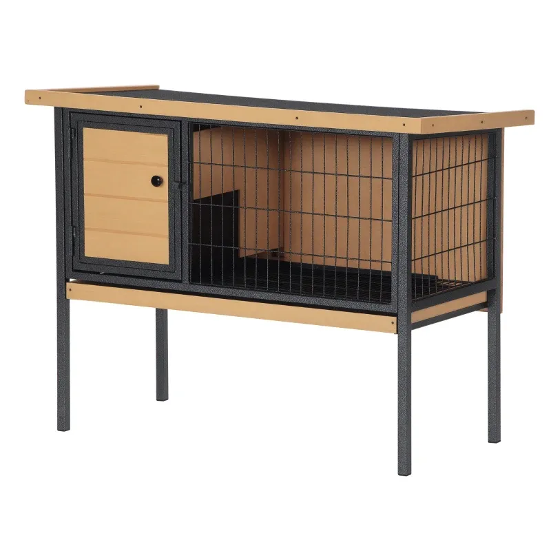PawHut Rabbit Hutch Elevated Bunny Cage Small