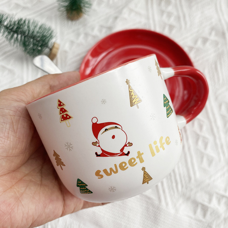 Christmas Gift Ceramic Coffee Cup Plate