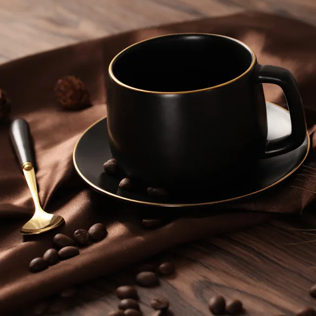 Ceramic Mug Personalized Coffee Cup With Spoon Black - Shop at LoveMi